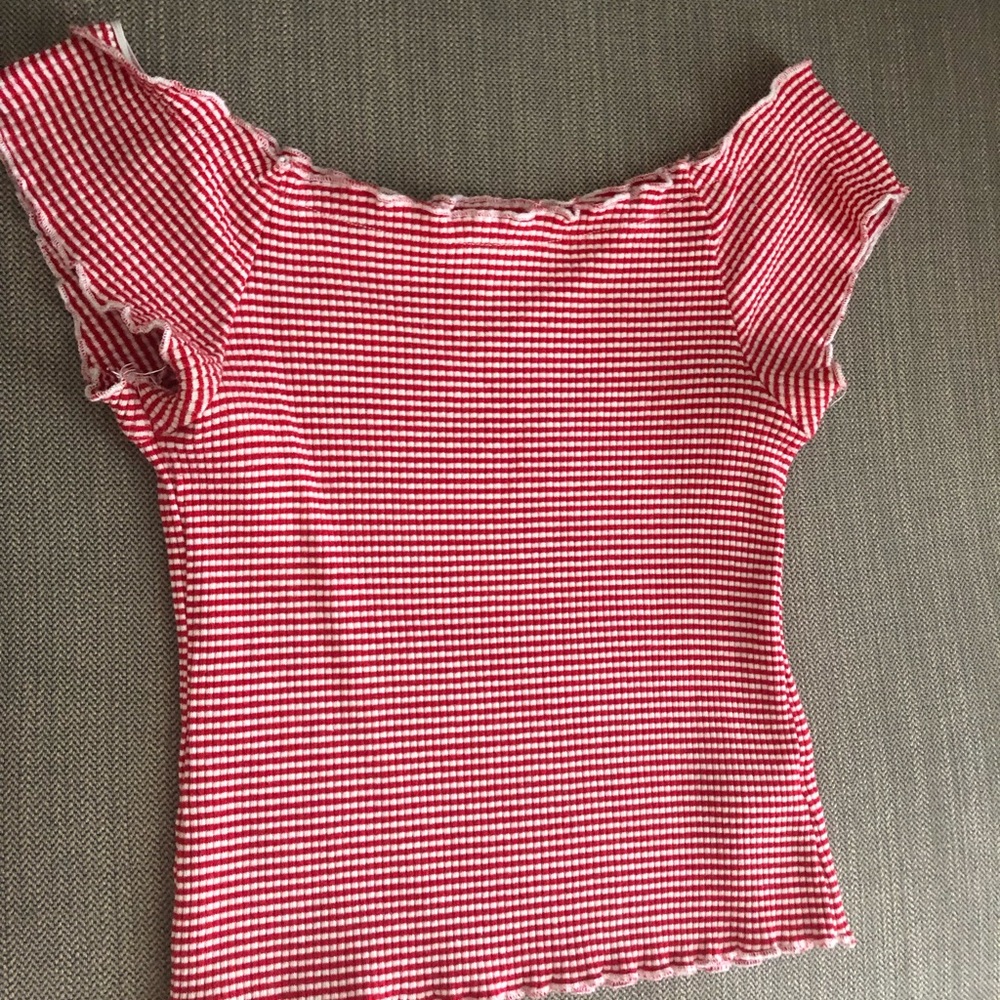 3 for $25! Striped Ruffles Ribbed Top - Picture 8 of 8